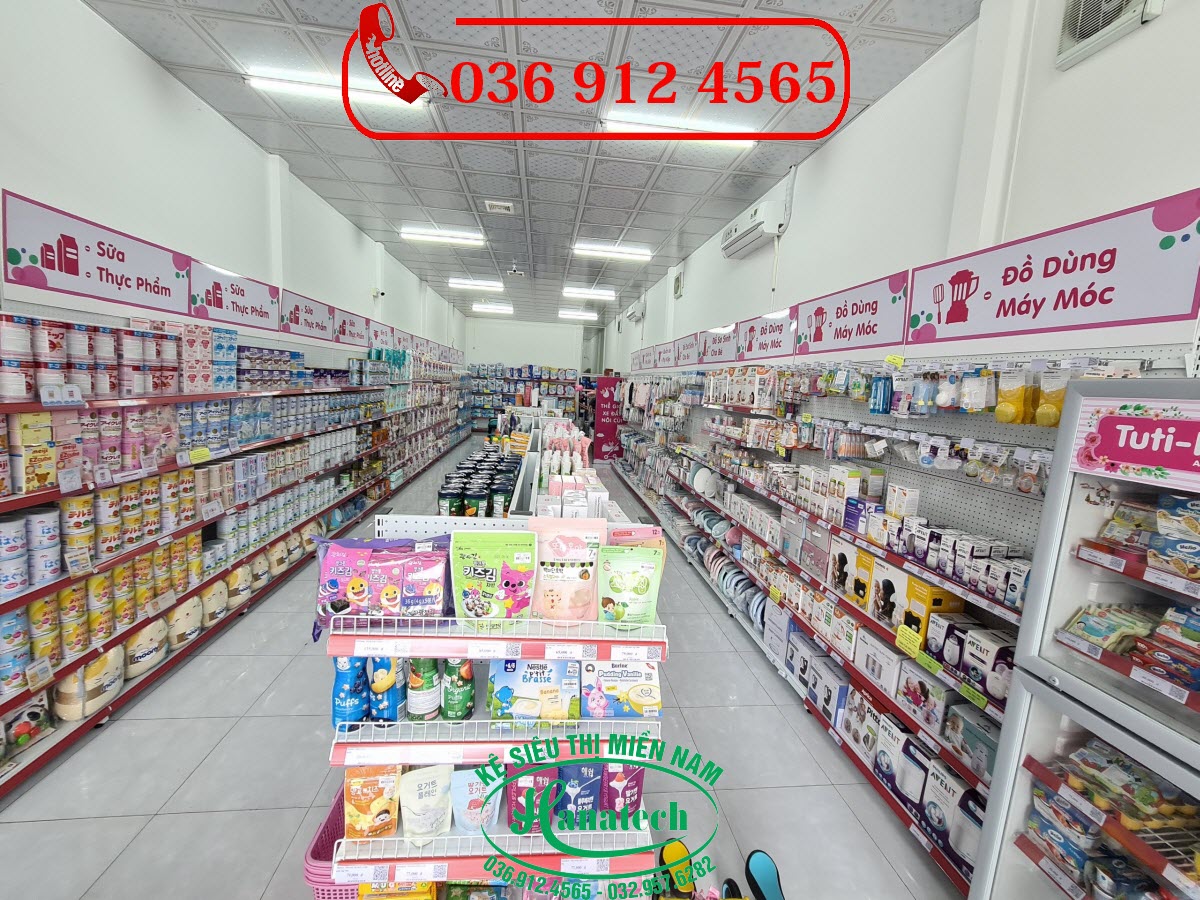 Giá kệ siêu thị cho shop mẹ và bé tại Tây Ninh
